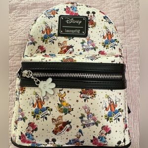 Disney tattoo style classic characters Loungefly backpack - NWT